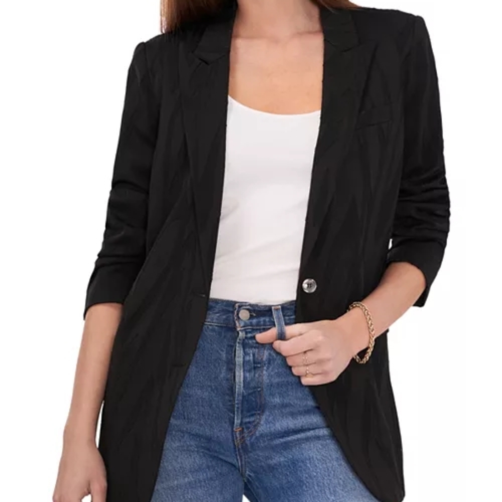 NWT Vince Camuto Tiger Jacquard Black Blazer Elegant Suit Jacket